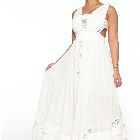 Fashion Nova Dresses & Skirts - Bohemian White In Search of You Maxi Dress